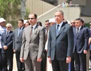 Defense Minister Khaled al-Obeidi and Parliament Speaker Salim al-Jubouri. File photo.