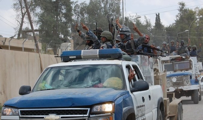  Regiments of federal police arrive in Baiji to reinforce army troops