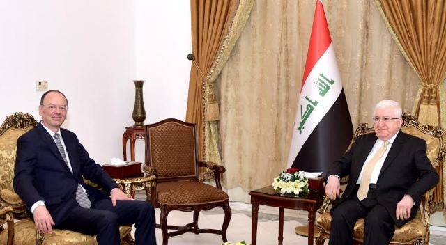 President Fuad Masum receives German ambassador to Iraq, Mr. Eckhard Preveza