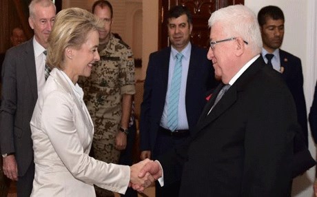 The Defense Minister of Germany reaches to Baghdad to discuss military cooperation with President of the Republic Fuad Masum.