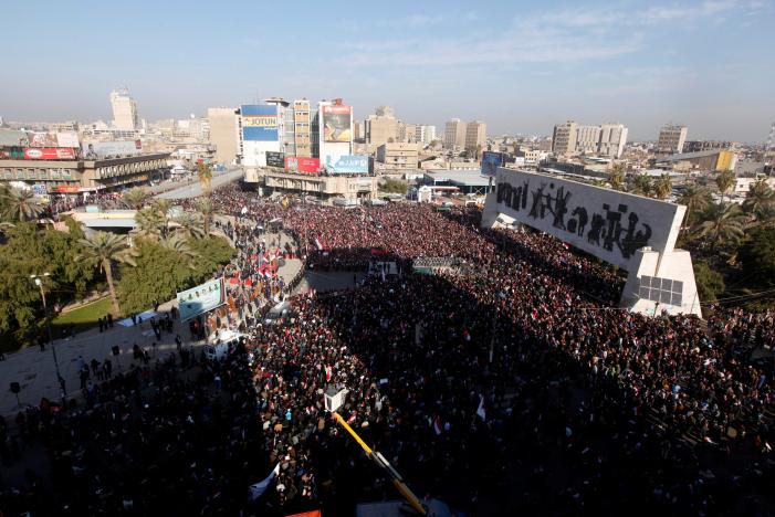  Security closes Baghdad roads as funerals planned for demos victims