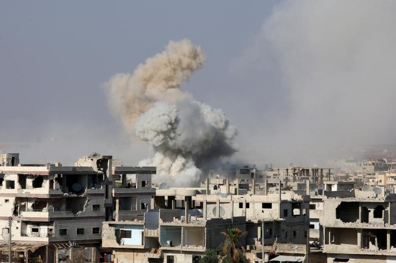  Syrian army and allies step up bombing of rebels in Deraa city