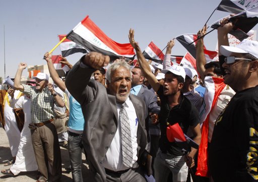  On Oct. 21, 2011 scores of Iraqis protested against the building of a new Kuwaiti harbor