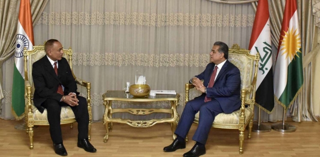 Deepak Miglani (Left) with Falah Mustafa (Right) in Erbil on Tuesday, August 16, 2016.