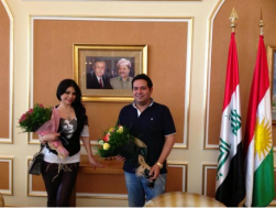 Music stars Hatim al-Iraqi, Haifa Wehbe arrive in Erbil[05/31/2013]