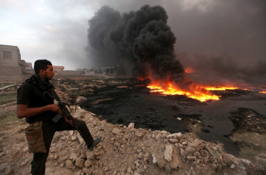  Unknown persons set Islamic State’s biggest weapon stash in Tal Afar on fire