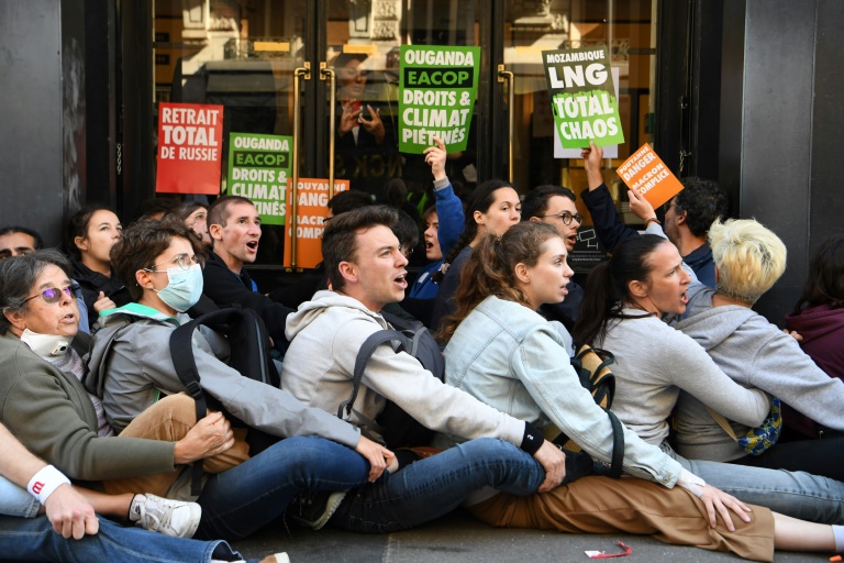  French green activists block TotalEnergies’ annual meeting