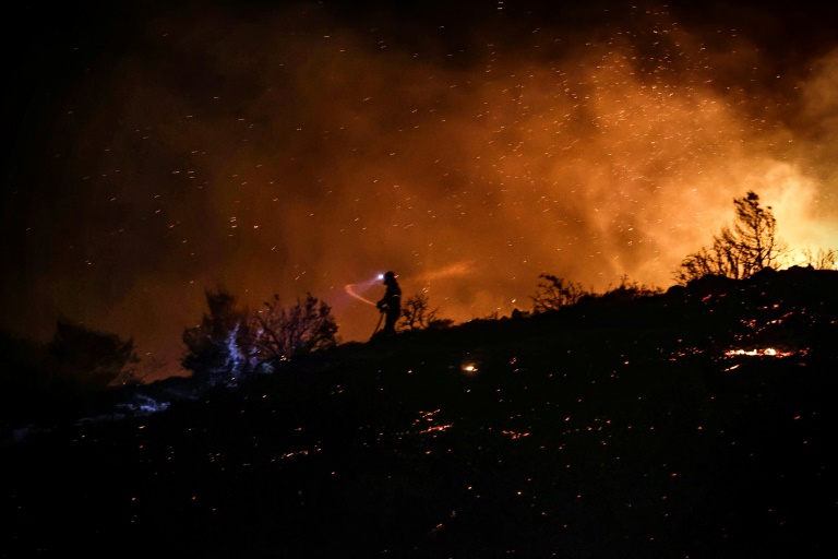  Firefighters battle wildfire in Athens suburbs