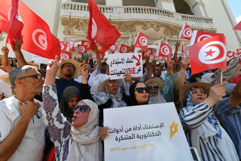  Hundreds protest against Tunisia constitution ahead of vote