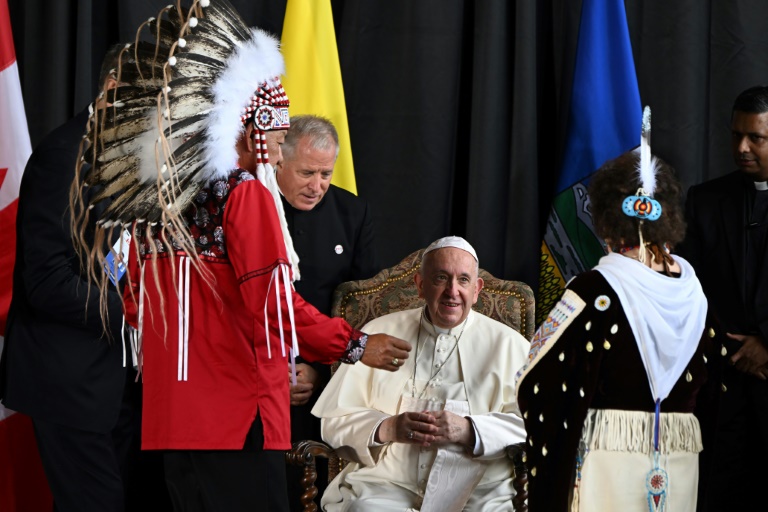  Pope on ‘penitential’ visit to Canada Indigenous school survivors