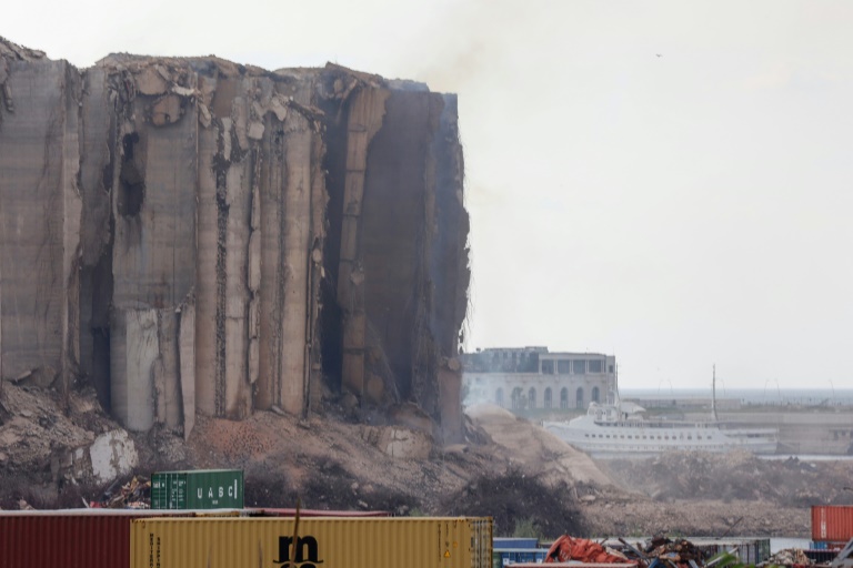  Beirut’s blast-damaged grain silos partially collapse