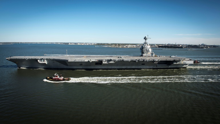  US Navy’s $13 bn carrier embarks on first deployment