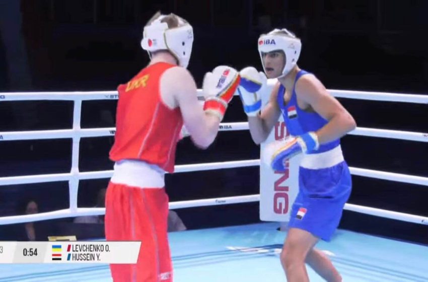  Iraqi boxer beats Ukrainian boxer at the Youth Boxing Competition