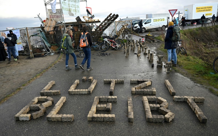  Protest at German village to block coal mine expansion