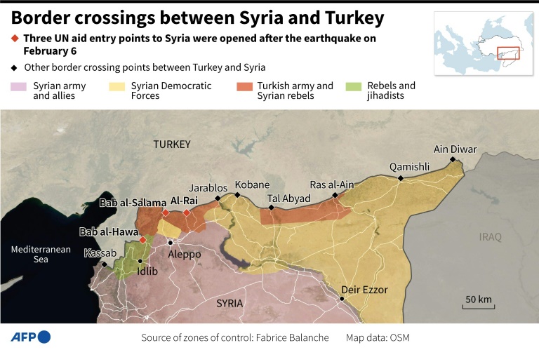  How does aid get into rebel-held northwest Syria?