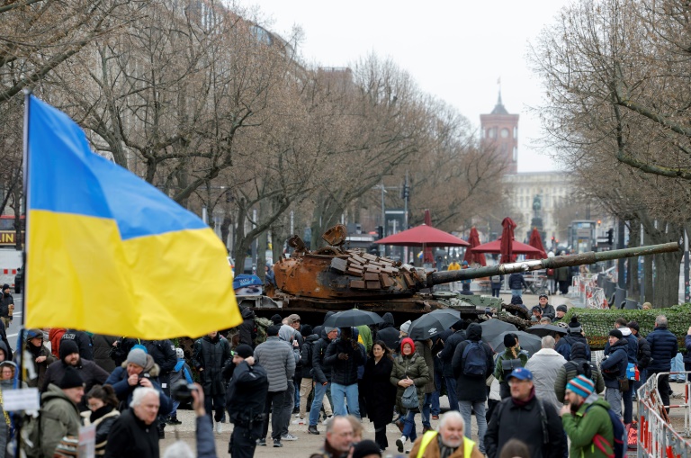  Tank wreck, protests mark war anniversary in Europe