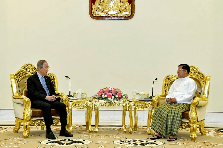  Former UN chief Ban Ki-moon meets Myanmar junta chief