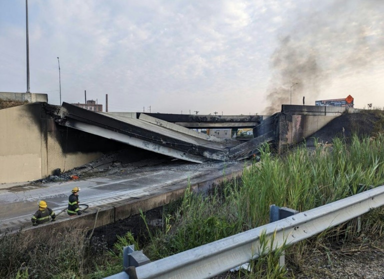  Major US highway collapses after vehicle fire