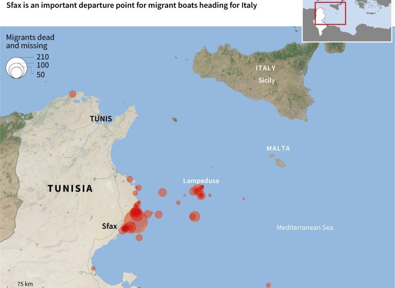  Five dead, seven missing as migrant boat sinks off Tunisia