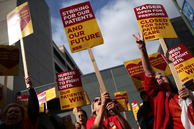  More than 75,000 US healthcare workers begin 3-day strike