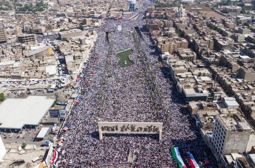  Half a million Iraqis protest in Baghdad in support of Palestine