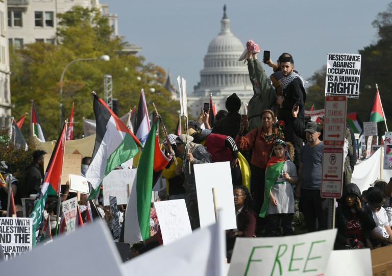  Protesters slam Biden at pro-Palestinian march in Washington