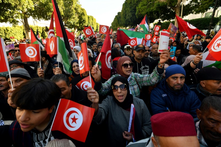  Tunisians protest on Arab Spring uprising anniversary