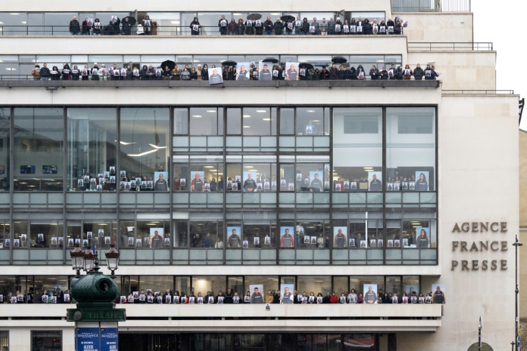  AFP journalists rally for blocked Gaza colleagues