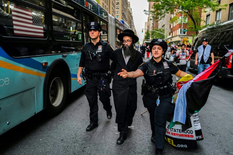  Pro-Palestinian demonstrators protest outside the Met Gala