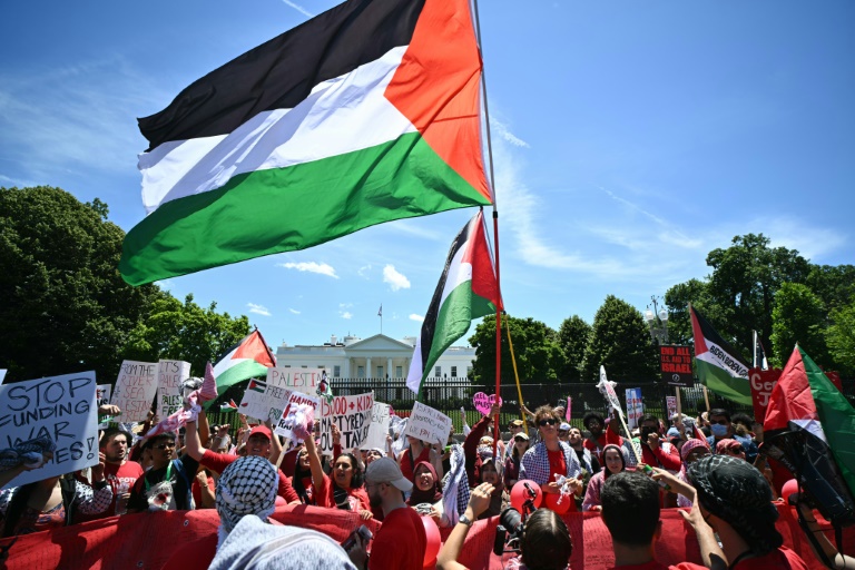  Gaza war protesters slam Biden in ‘red line’ rally at White House